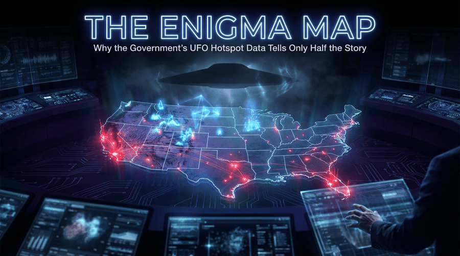 The Enigma Map: Why the Government's UFO Sighting Hotspots Tell Only Half the Story - What Then Studio