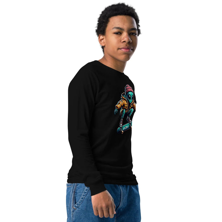 Alien Skate Youth long sleeve tee | Paranormal Graphic T-Shirt - What Then Studio