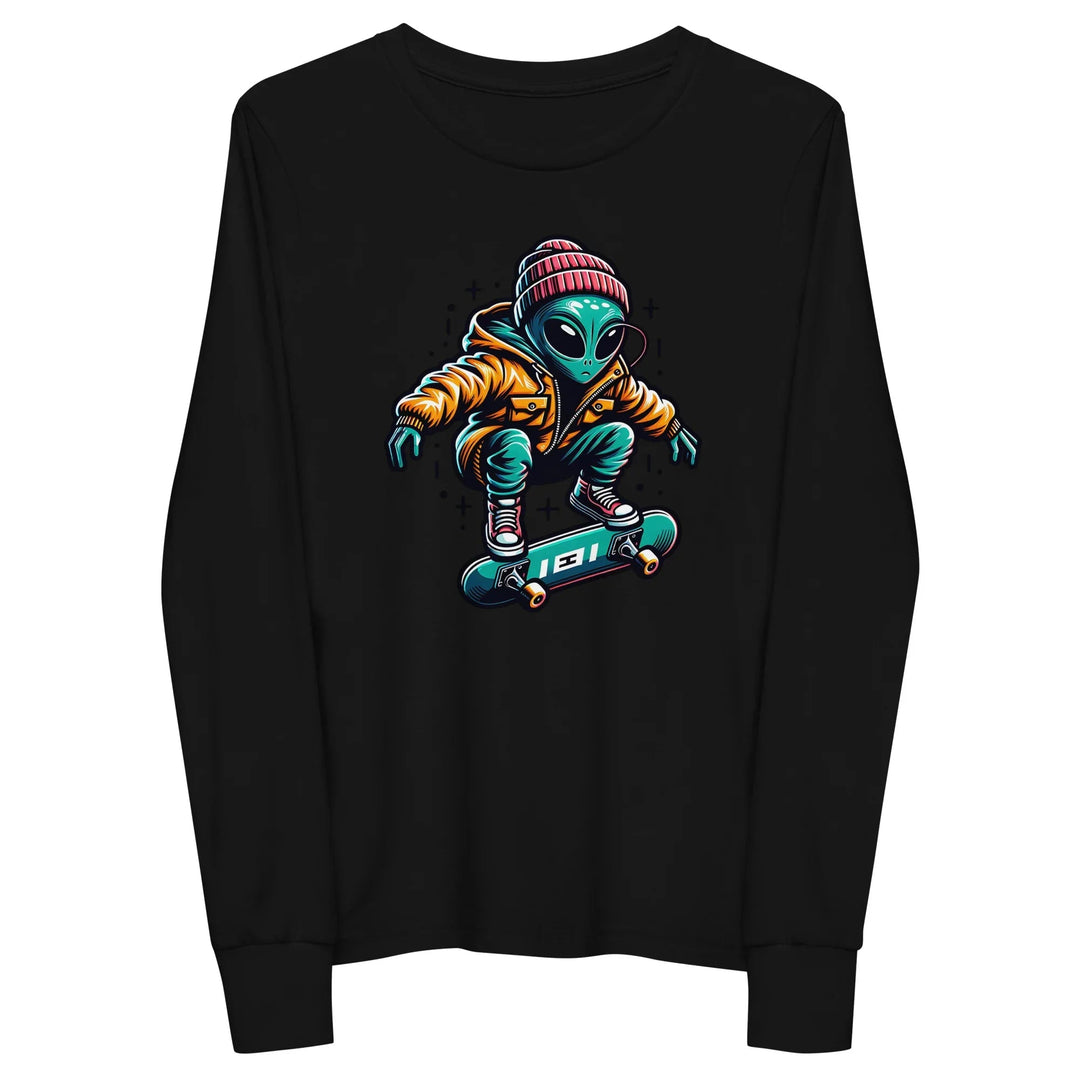 Alien Skate Youth long sleeve tee | Paranormal Graphic T-Shirt - What Then Studio