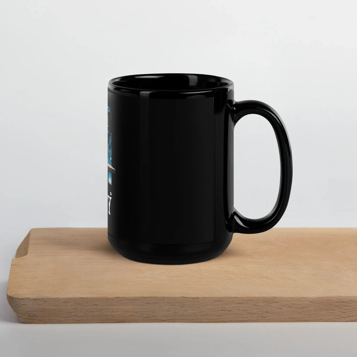 Beyond Infinity Astronaut Black Glossy Mug | What Then? Studio Mug - What Then Studio