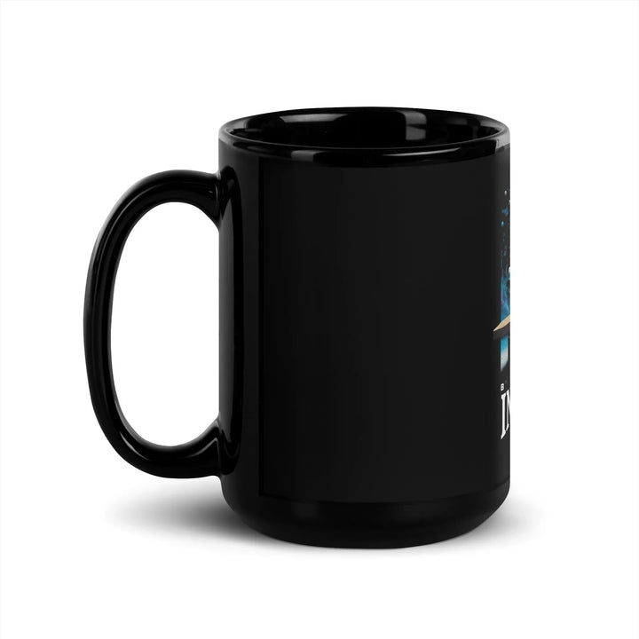 Beyond Infinity Astronaut Black Glossy Mug | What Then? Studio Mug - What Then Studio