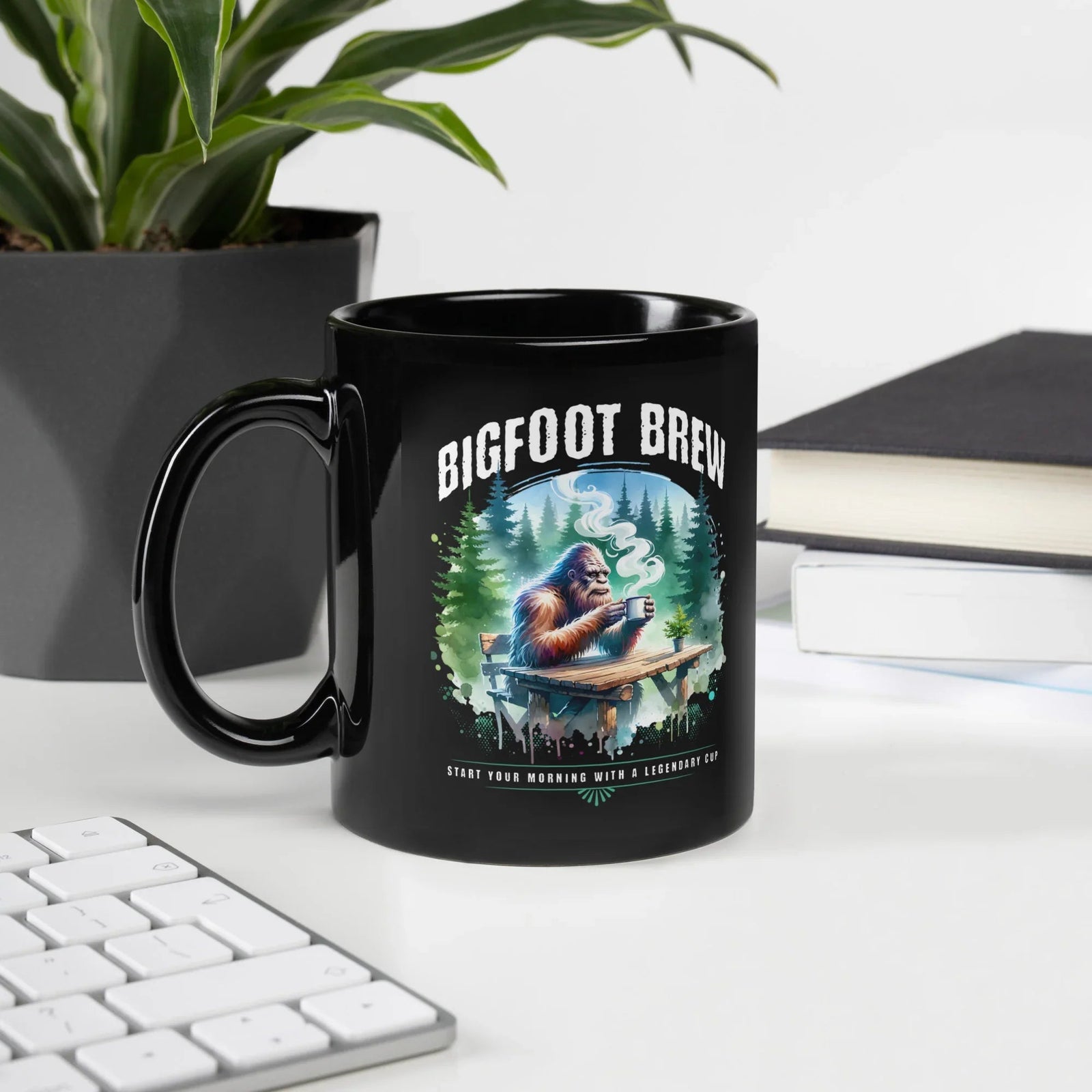 Bigfoot Brew Black Glossy Mug | What Then? Studio Mug - What Then Studio
