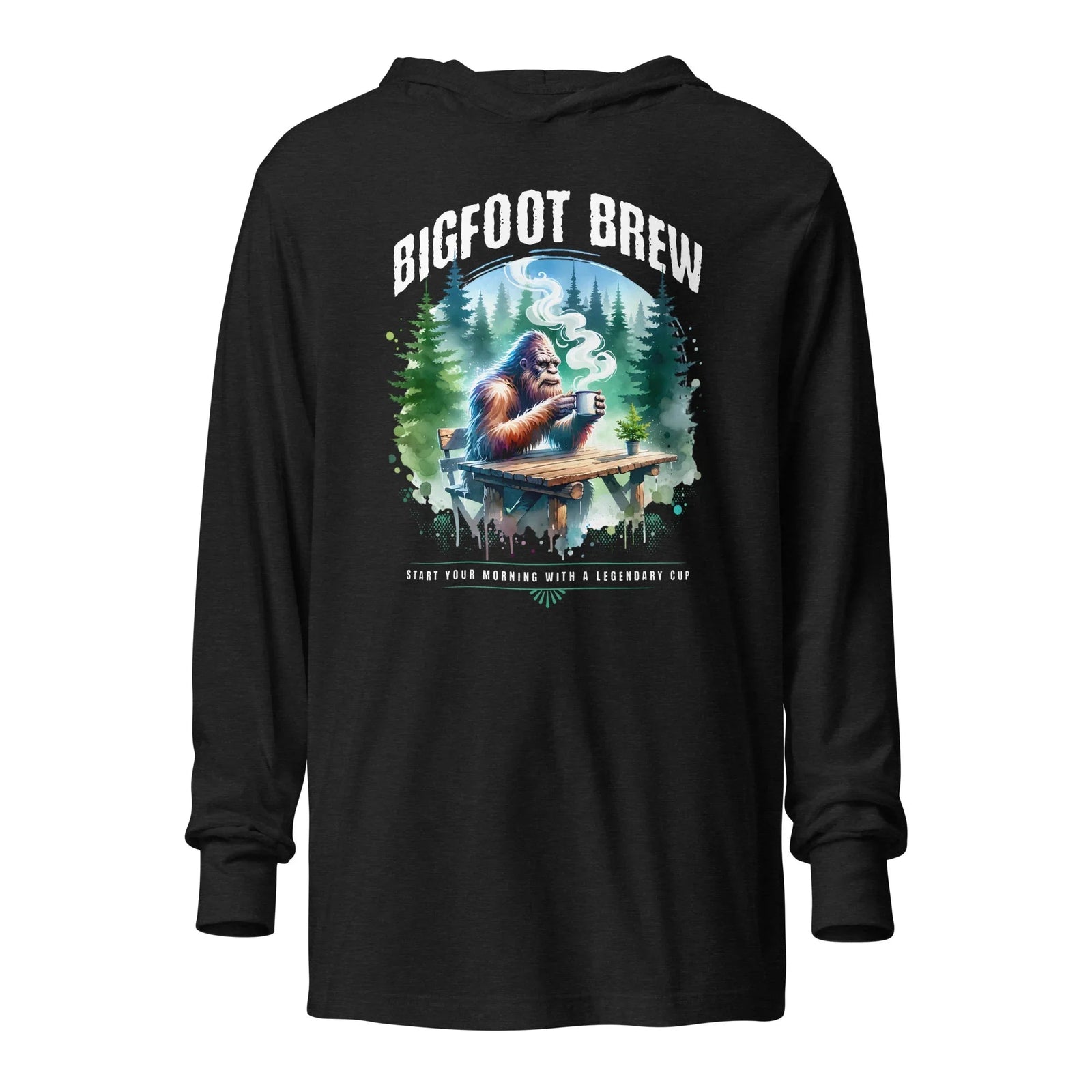 Bigfoot Brew Hooded long - sleeve tee | Paranormal Graphic T-Shirt - What Then Studio