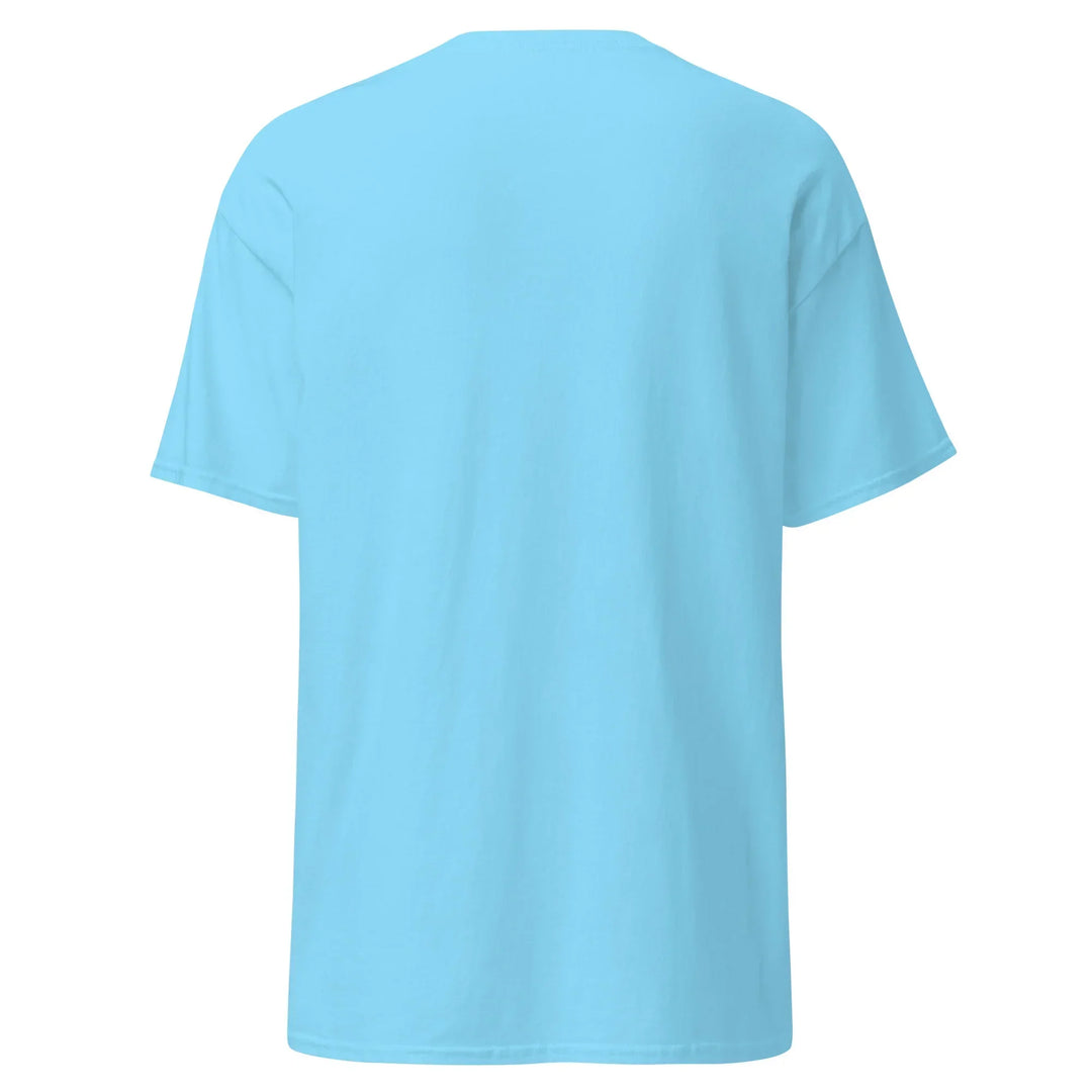 Back view of a sky blue unisex classic tee from What Then Studio