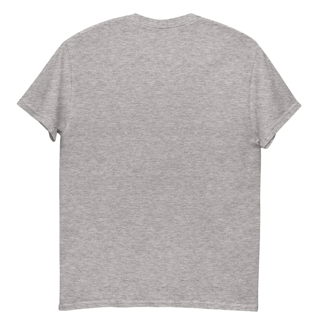 Unisex classic sport grey t-shirt back view, What Then Studio merchandise