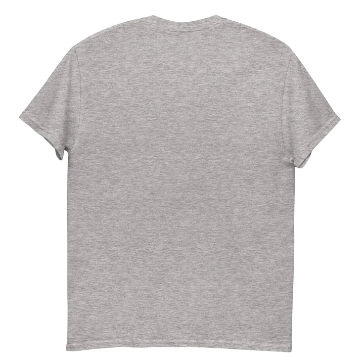 Unisex classic sport grey t-shirt back view, What Then Studio merchandise