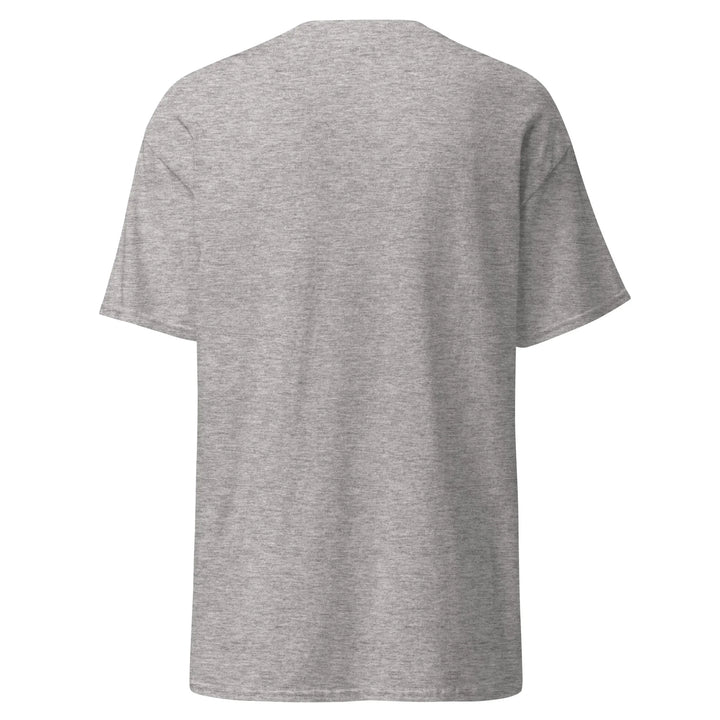 Unisex classic sport grey t-shirt back view, What Then Studio apparel