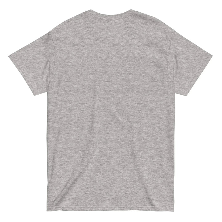 Unisex classic sport grey t-shirt back view, What Then Studio apparel