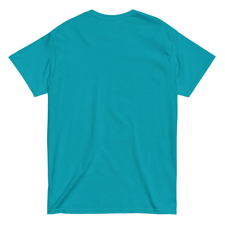 Unisex classic tropical blue t-shirt, plain back, What Then Studio apparel