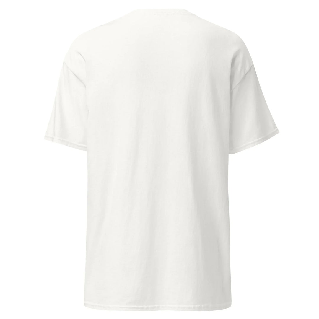 Unisex classic white t-shirt back view, plain, What Then Studio apparel
