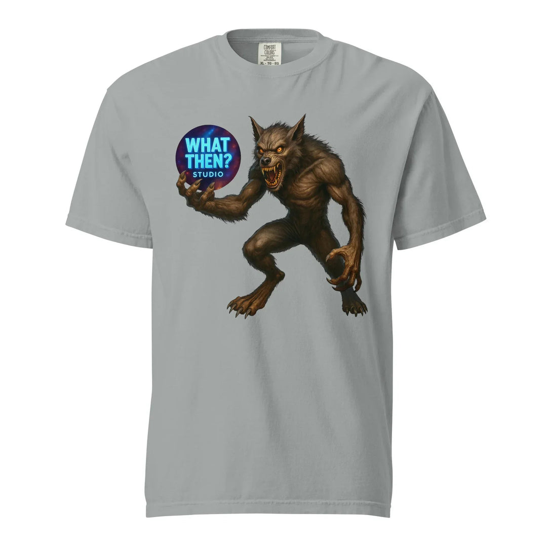 What Then? Logo Dogman Unisex garment - dyed heavyweight t-shirt | Paranormal Graphic T-Shirt - What Then Studio