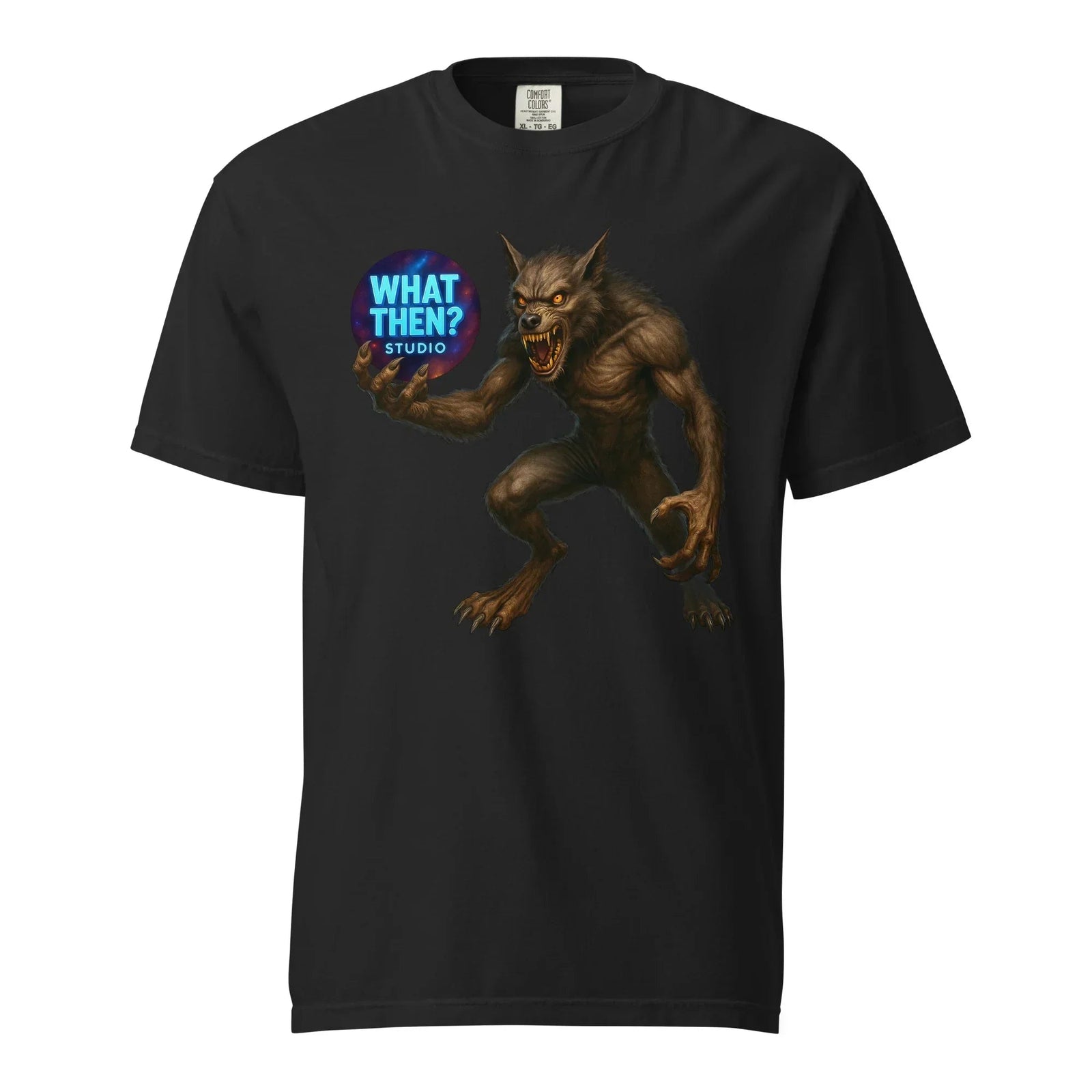 What Then? Logo Dogman Unisex garment - dyed heavyweight t-shirt | Paranormal Graphic T-Shirt - What Then Studio